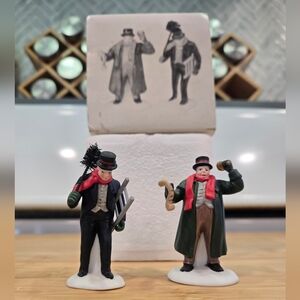 Department 56 Town Crier & Chimney Sweep Figurine Set - Like New